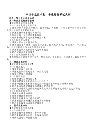 2025年审计师考试重点