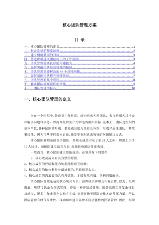 核心团队管理方案