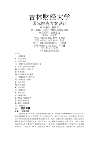 核电站项目融资方案设计