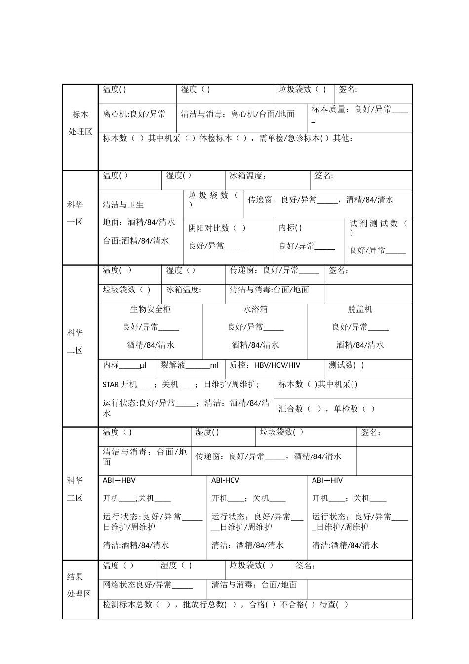 核酸检测系统流程记录表_第1页