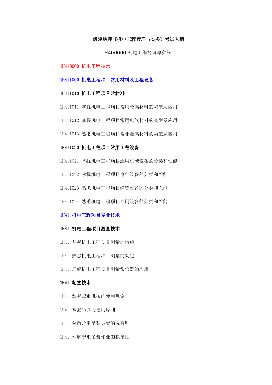 2025年一级建造师《机电工程管理与实务》考试大纲_第1页