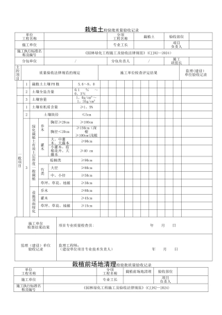 栽植土检验批质量验收记录