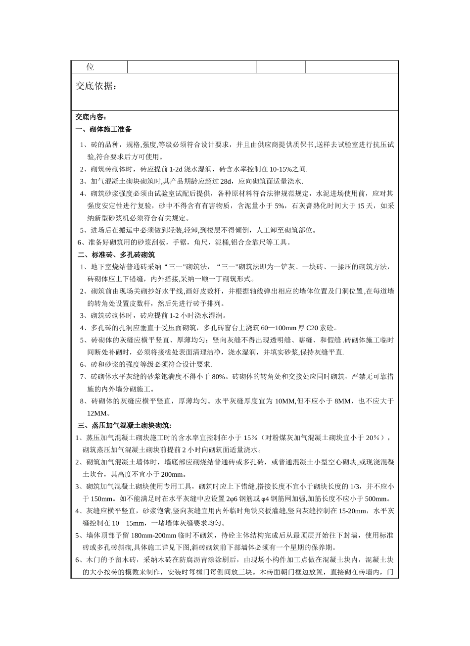 框架填充墙砌体工程技术交底_第3页