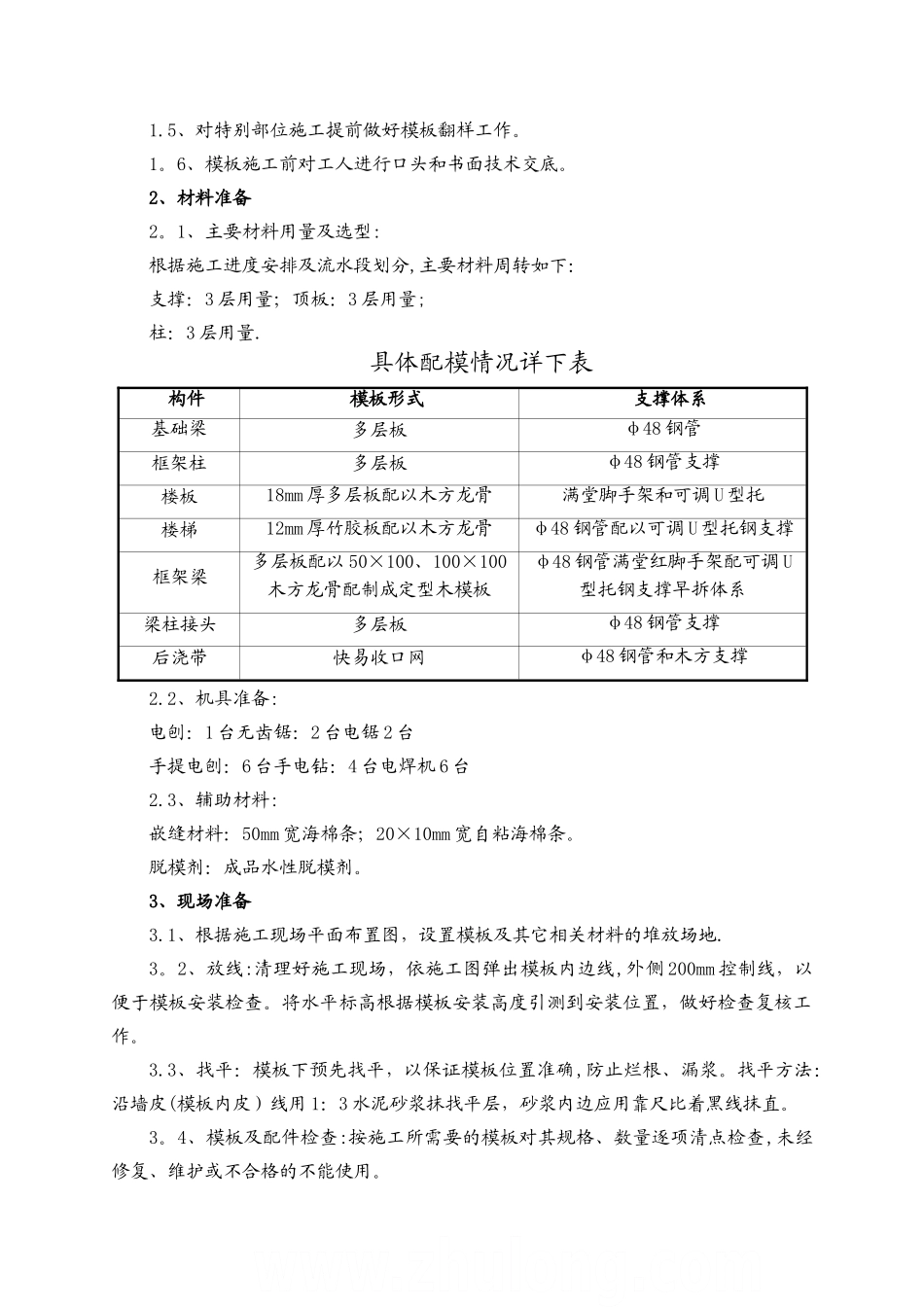 框架结构体育馆模板施工方案_第3页
