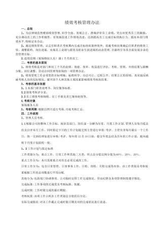 案场物业绩效考核管理规定
