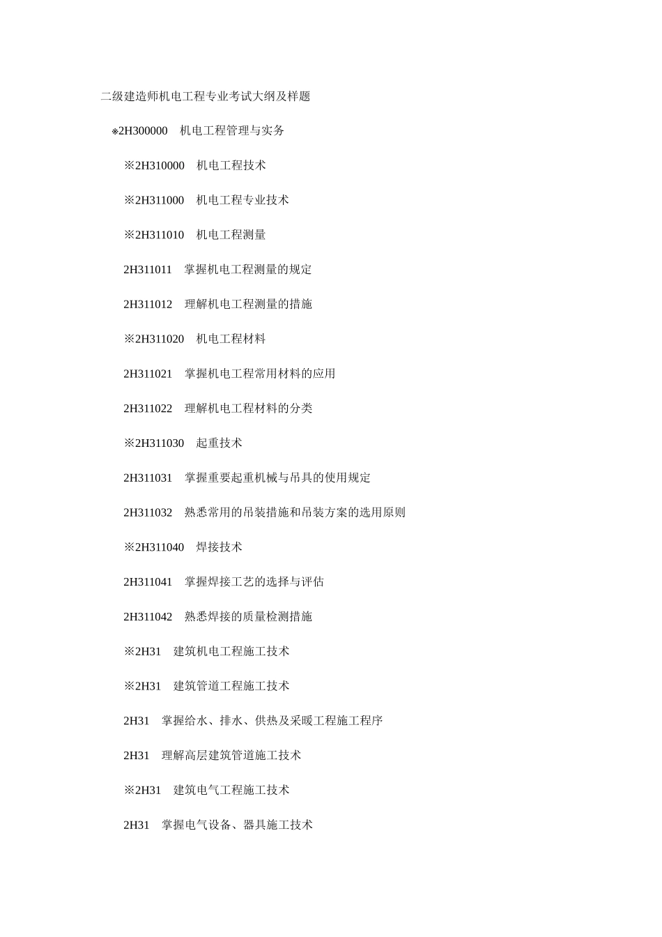 2025年建造师机电工程专业考试大纲及样题_第1页