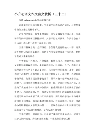 2025年小升初语文作文范文赏析三十二