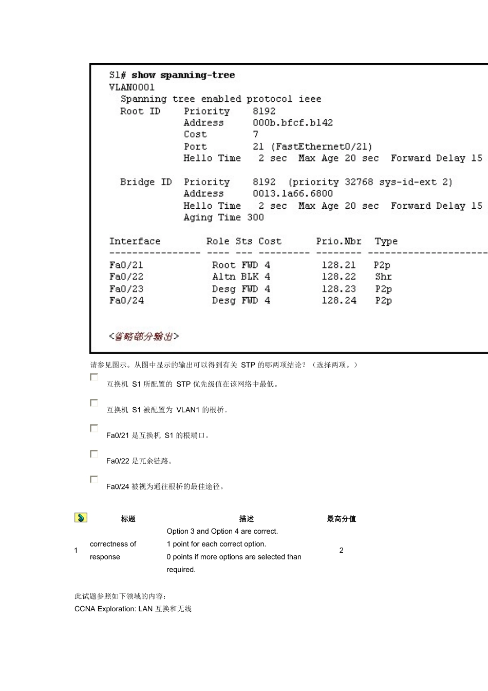 2025年cisco技术学院 真题33LAN的交换和无线_第3页