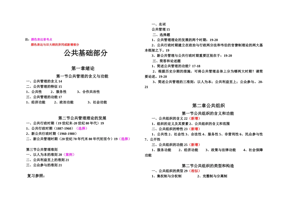 2025年同等学力申硕公共管理行政管理学科参考资料_第1页