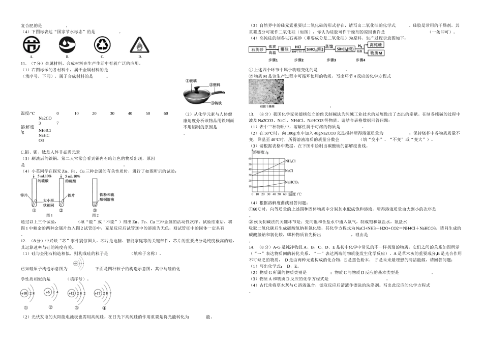 2025年东营中考化学真题_第2页