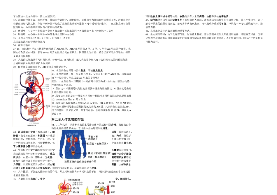 2025年七年级下册生物圈中的人知识点梳理章_第3页