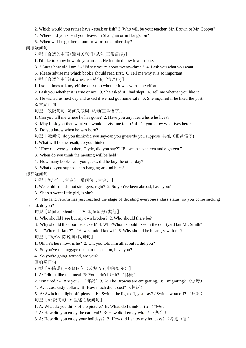 2025年中考英语知识点用法与特点句型分类疑问句分类及应用_第2页