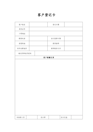 2025年家装公司常用表格