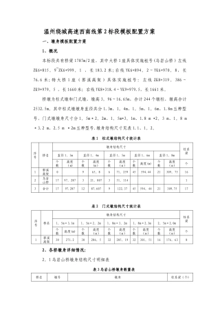 桥梁模板配置方案
