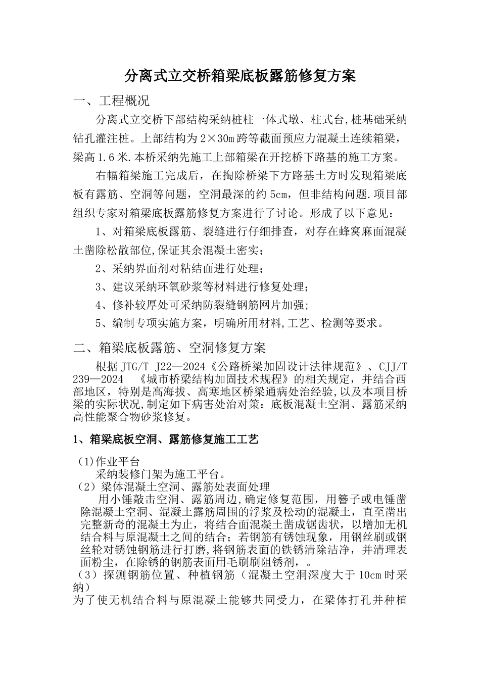 桥梁箱梁底板露筋修复方案_第2页