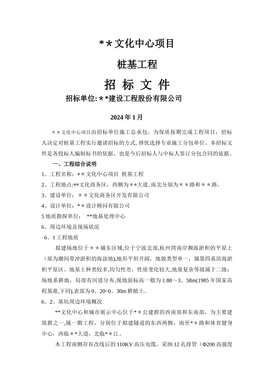 桩基工程招标文件_第1页