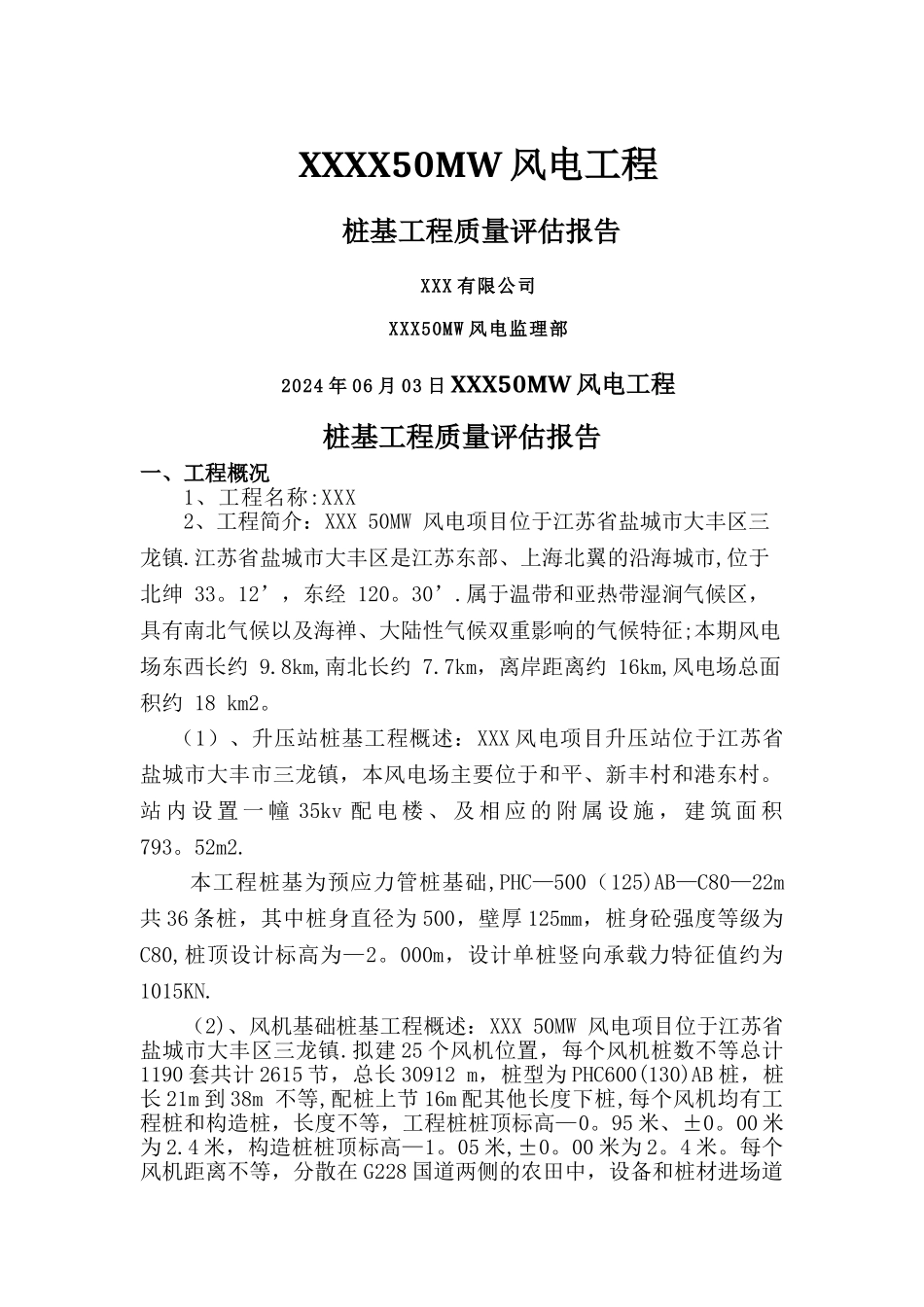 桩基工程质量评估报告_第1页