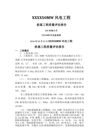 桩基工程质量评估报告