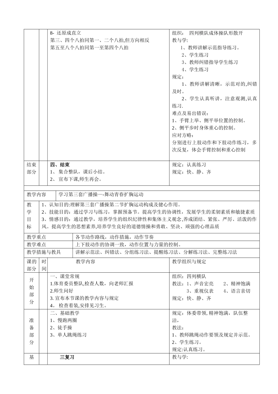 2025年第三套广播操舞动青春全套教案_第3页