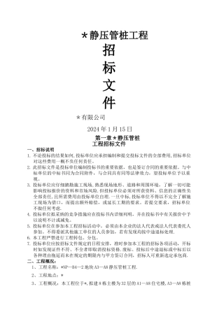 桩基础工程招标文件