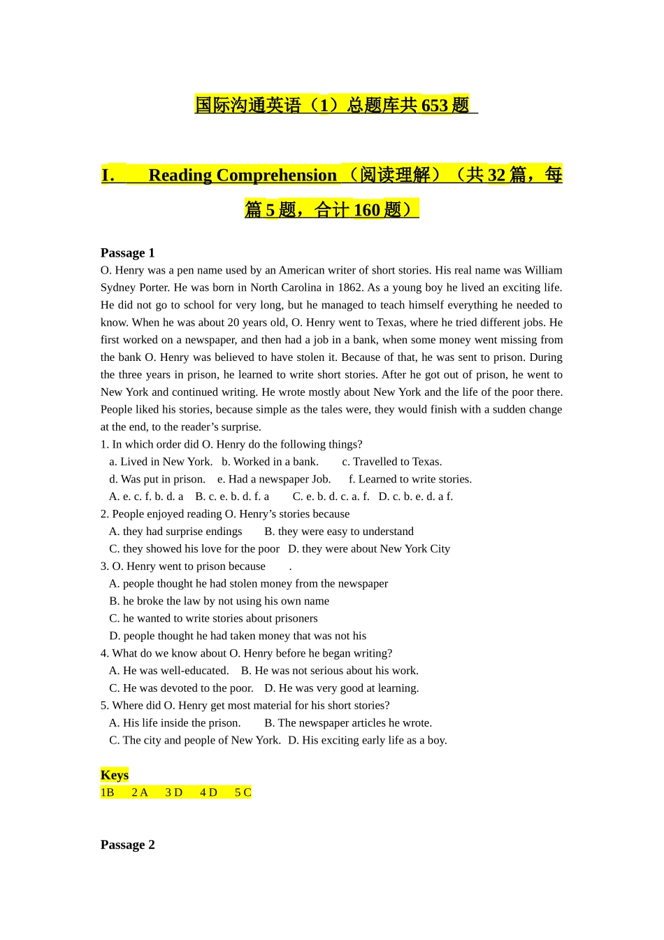 2025年国际沟通英语总题库共653题邓妮_第1页