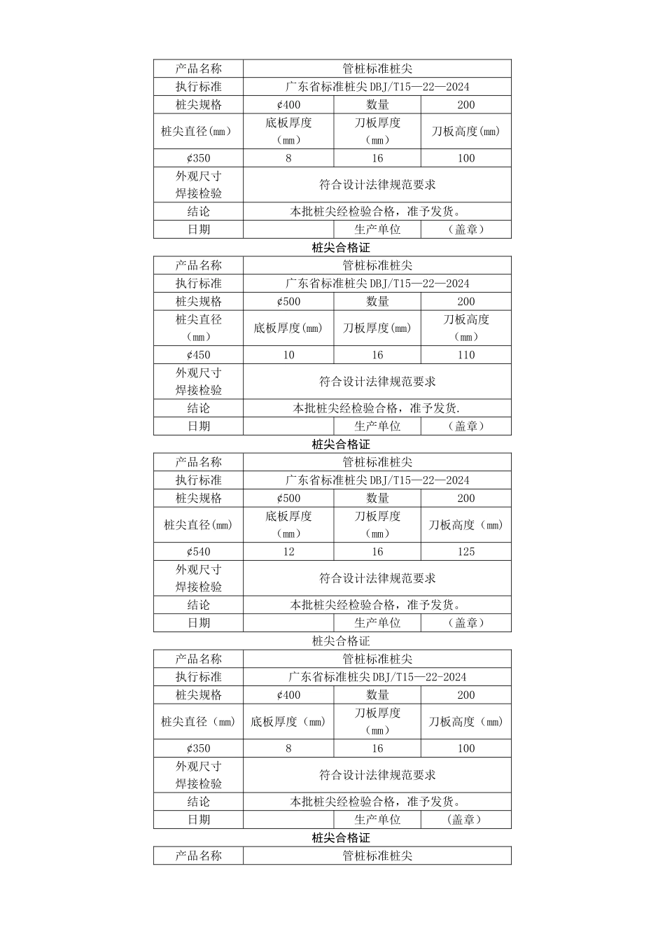 桩尖合格证通用_第2页