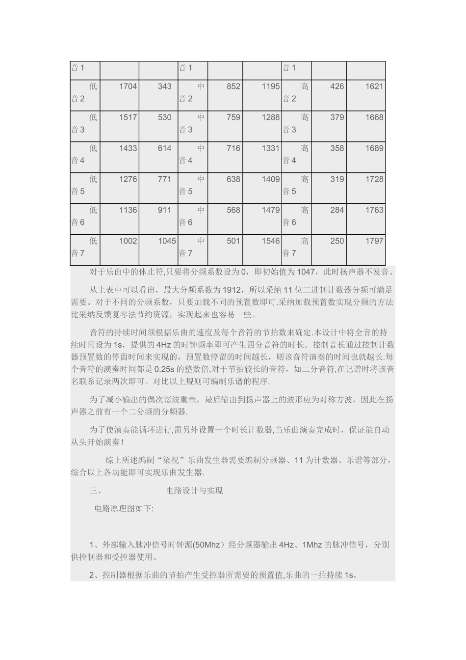 梁祝基于Verilog-HDL的演奏设计_第2页