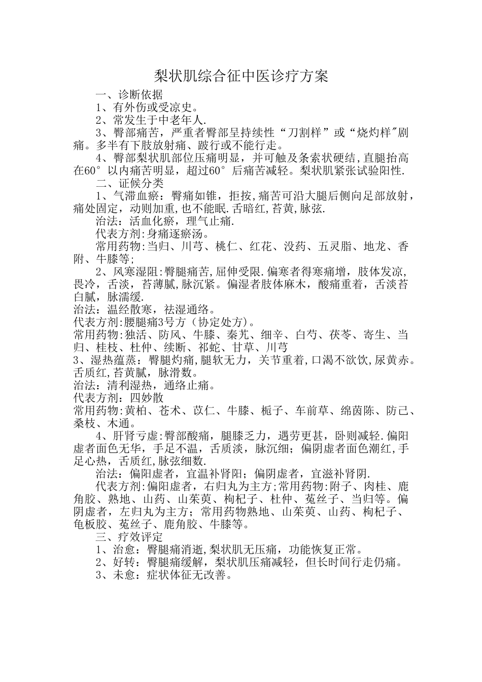 梨状肌综合征中医诊疗方案_第1页