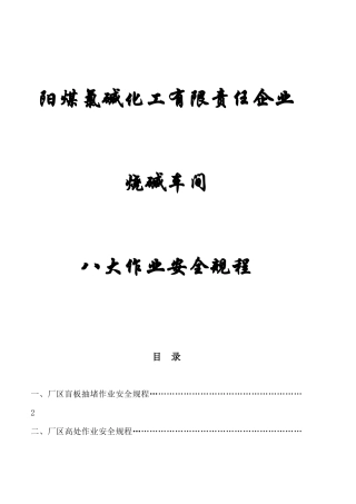 2025年八大作业安全规程