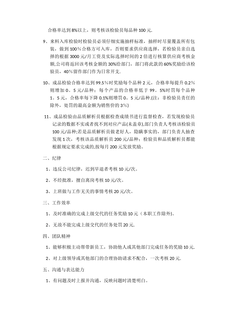 检验员的奖罚管理制度_第2页