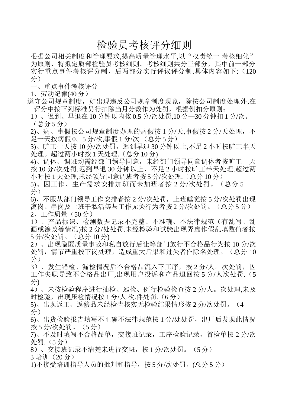 检验员考核细则_第1页