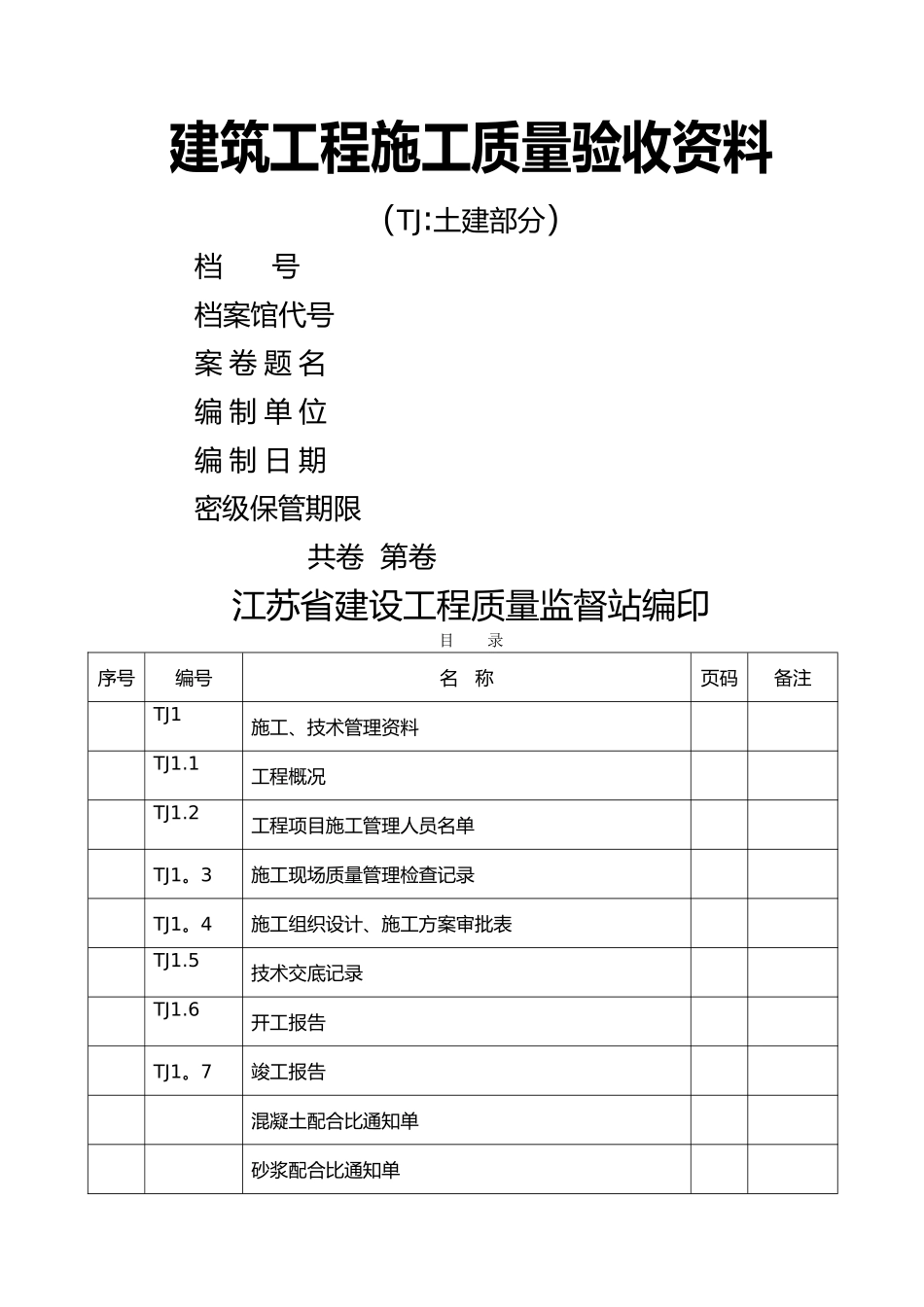 检验批质量验收记录全套_第1页