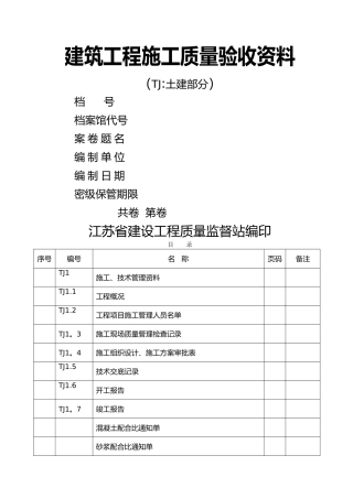检验批质量验收记录全套