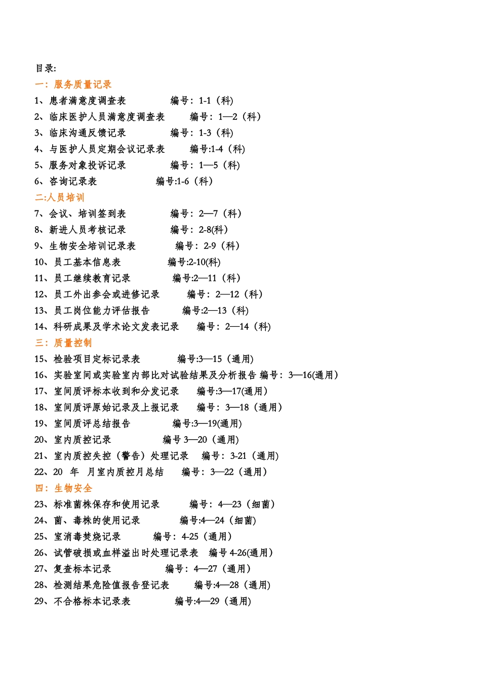 检验科各种通用记录表_第1页