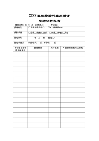 检验科室间质评总结报告
