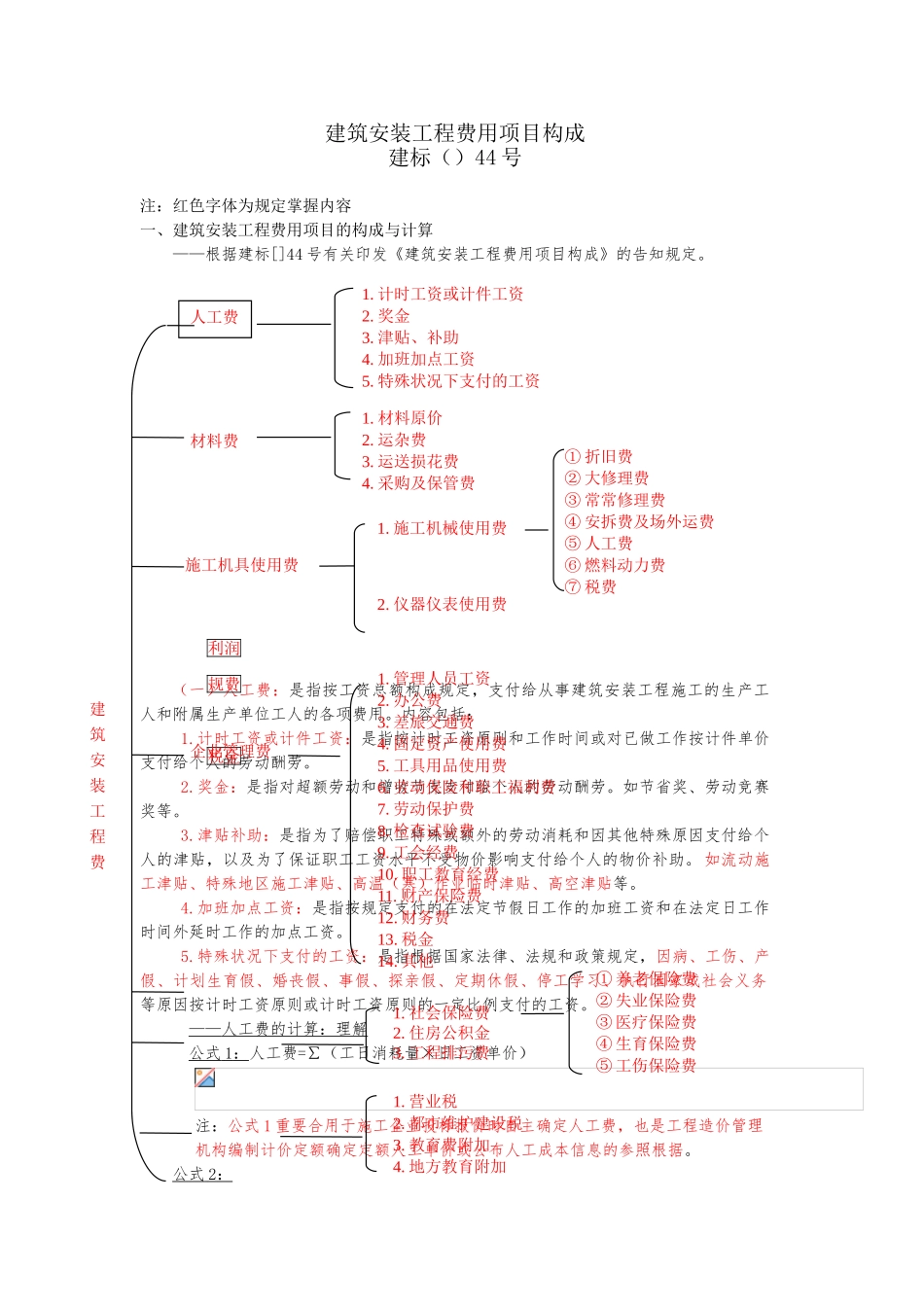 2025年建筑安装工程费用项目组成建标44号一建考试专用_第1页