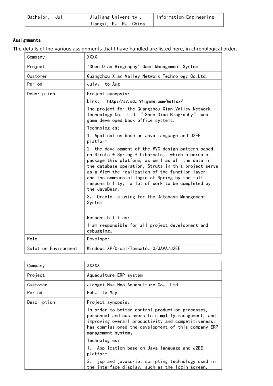 2025年JAVA程序员英文简历_第2页