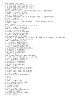 2025年AOPA理论题库第4章气象题库