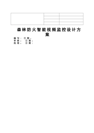 森林防火智能监控设计方案