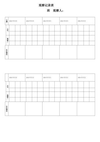 植物区观察记录表