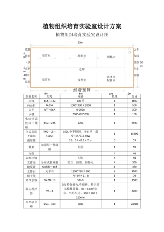 植物组织培养实验室设计方案