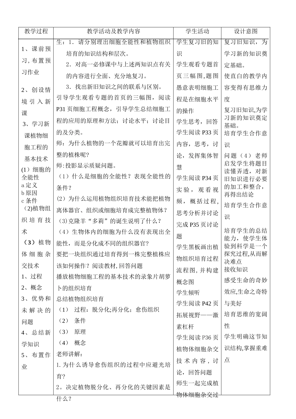 植物细胞工程教学设计_第2页