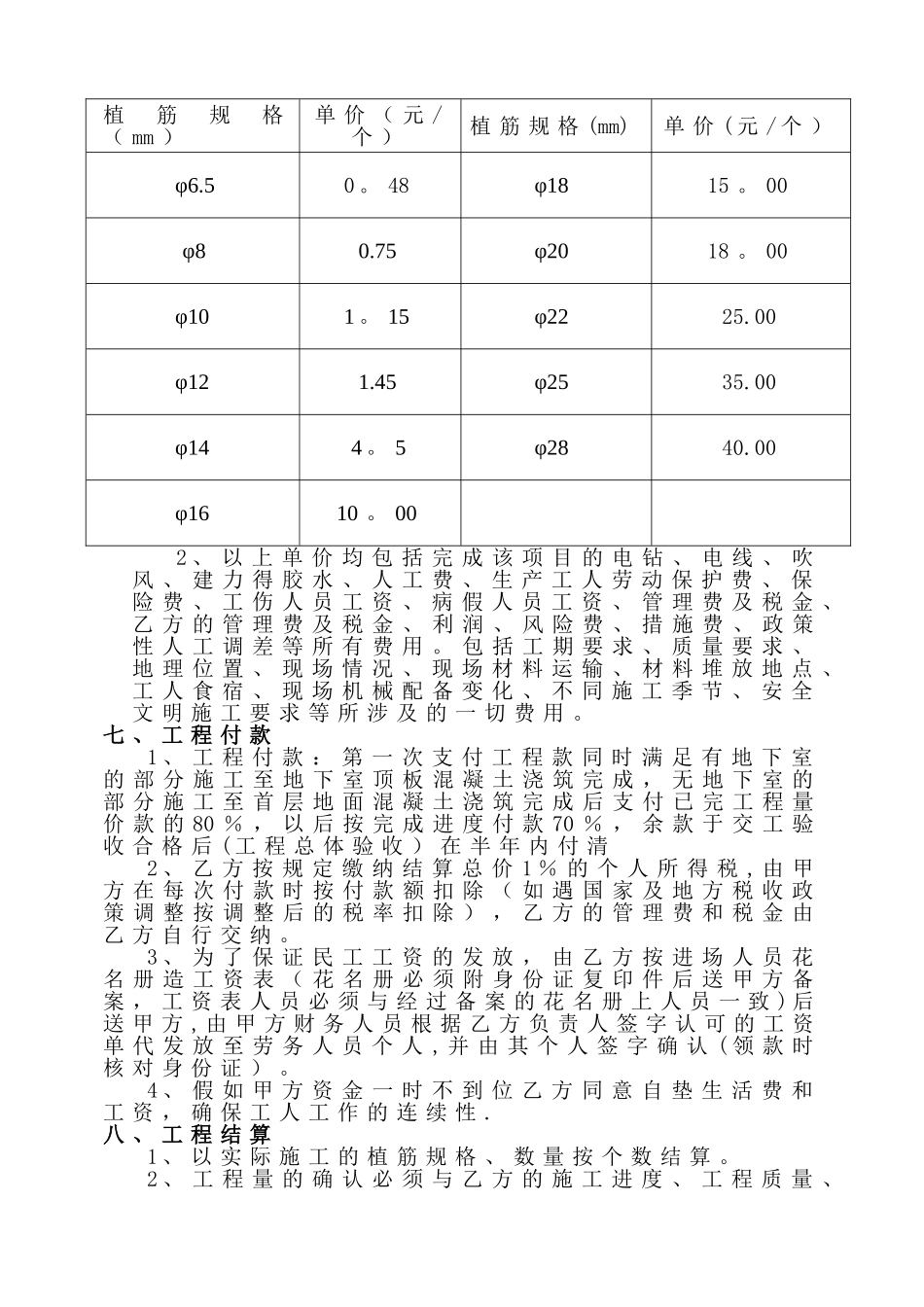 植筋承包合同书_第2页