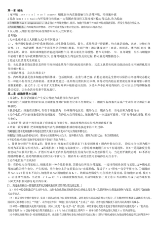 2025年生理学考试重点归纳 