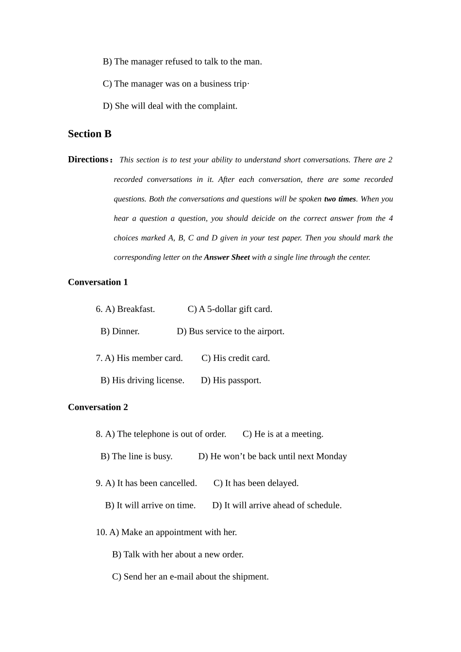 2025年A级6月高等学校英语应用能力考试真题新编_第2页
