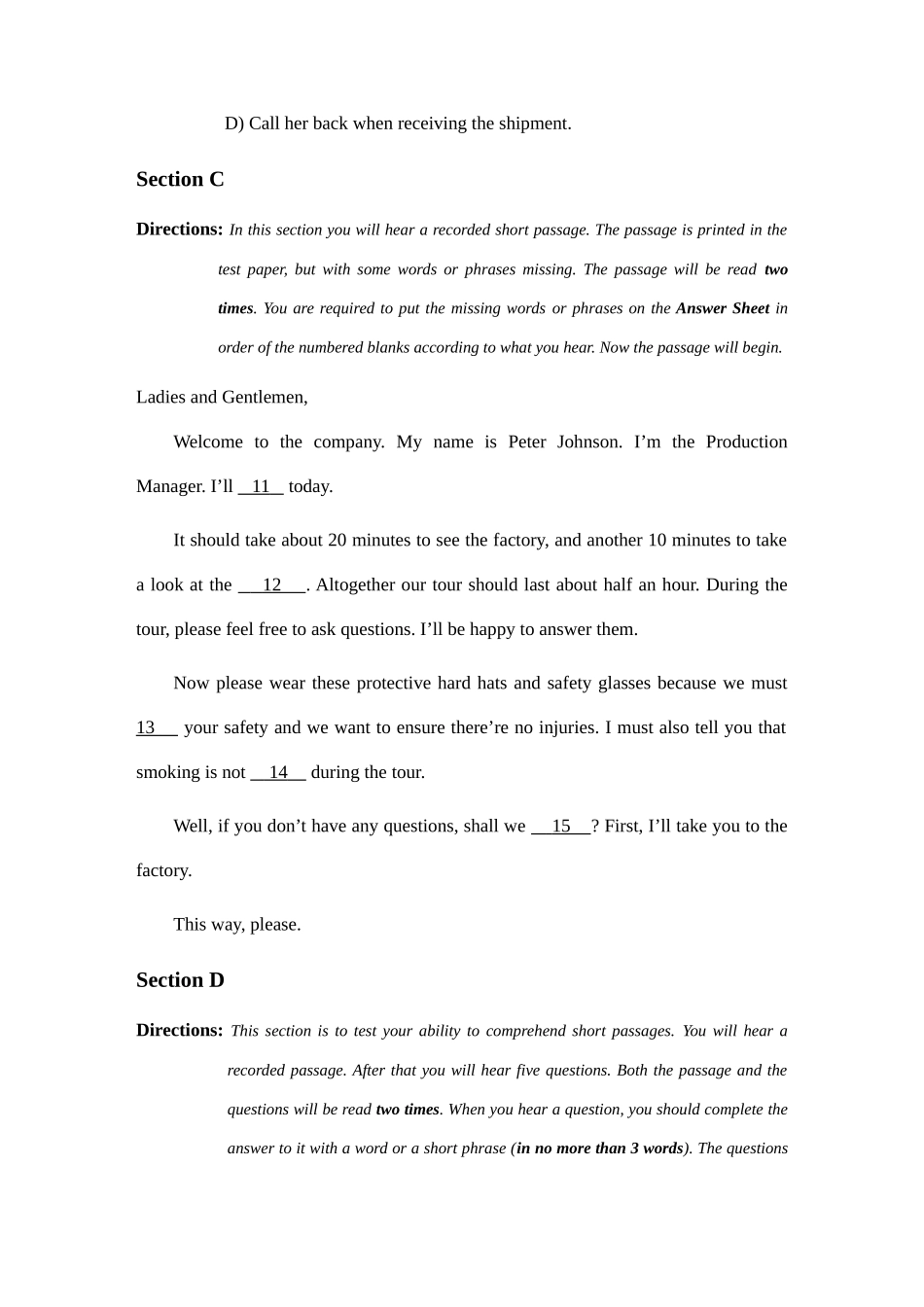 2025年A级6月高等学校英语应用能力考试真题新编_第3页