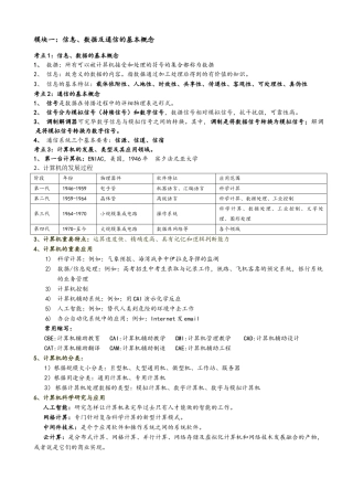 2025年计算机技能高考基础知识常考知识点记忆资料