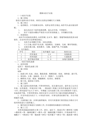 楼梯木扶手安装及清色油漆施工