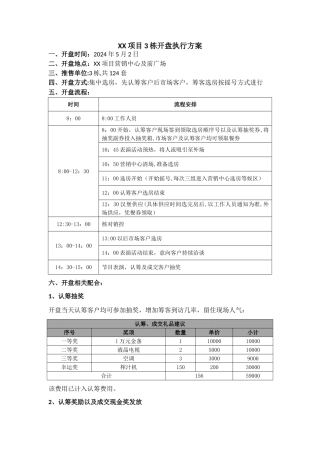 楼盘开盘执行方案