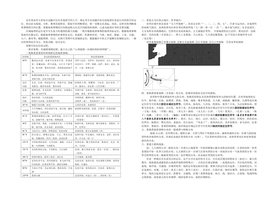 2025年世界地理区域定位高精晰图地理学习_第1页